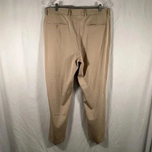 Slazenger Golf Pants Men's 36x30 Solid Beige Pockets Button Zip Poly Blend - Picture 5 of 9